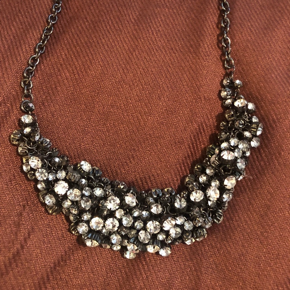 Sparkly rhinestone clustered necklace